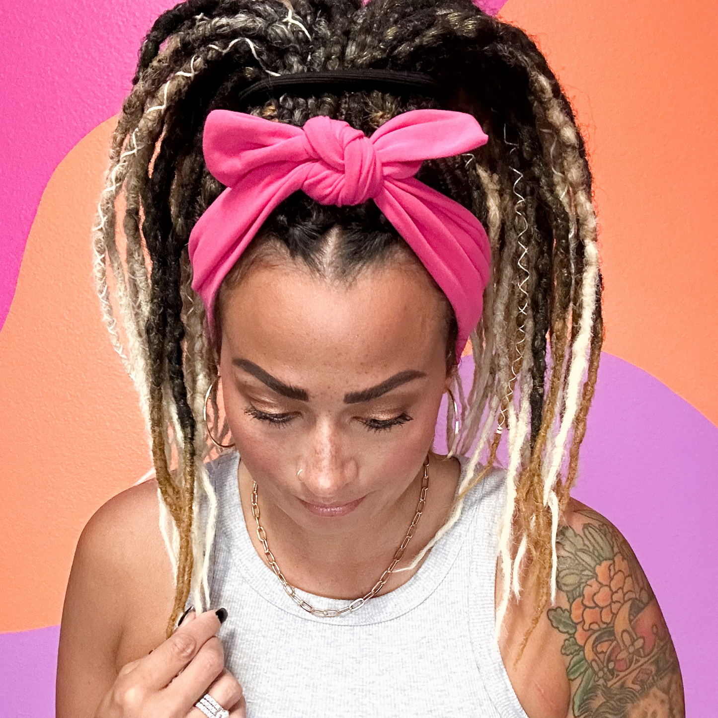 PINK - WATERMELON - SPLIT - WIDE TIE