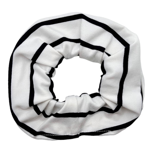 WHITE W/ BLACK STRIPES - REGULAR SCRUNCHIE