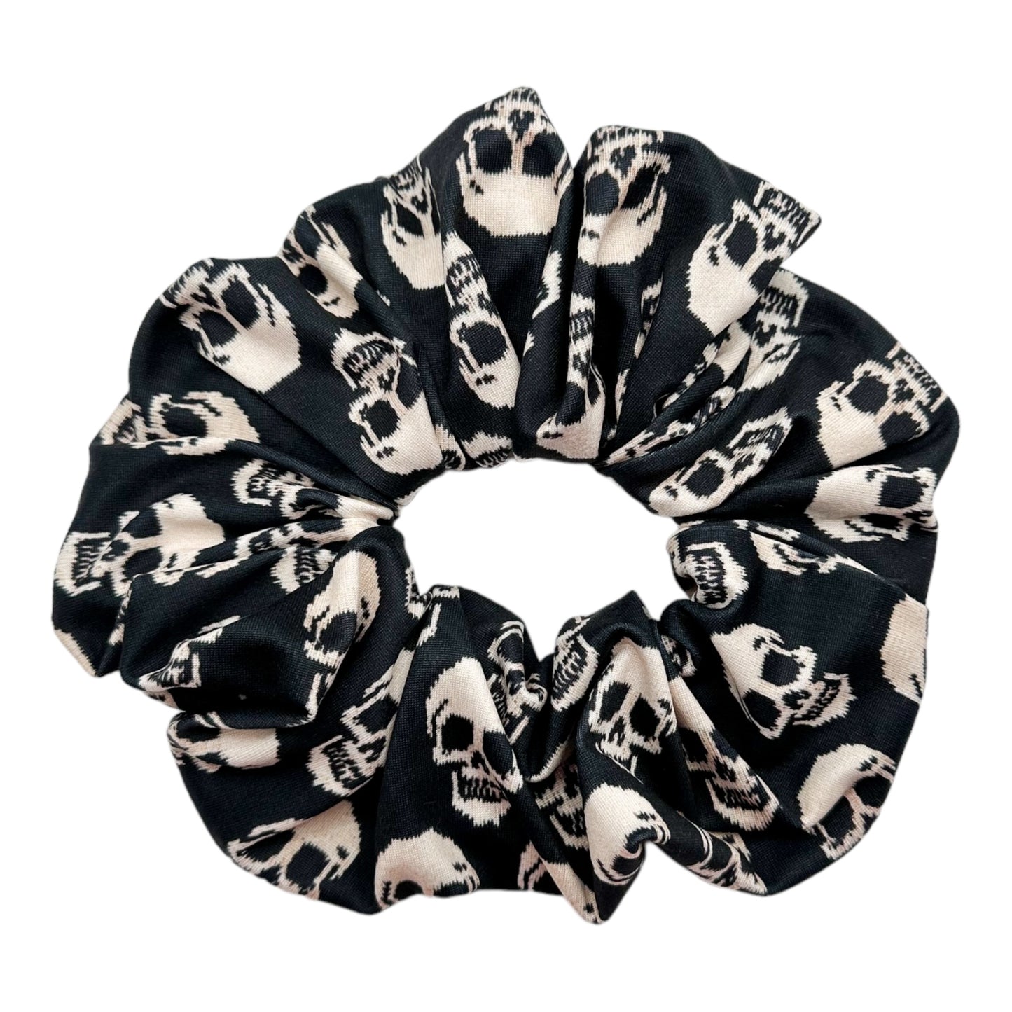 BLACK - KNIT SKULLS - OVERSIZED SCRUNCHIE