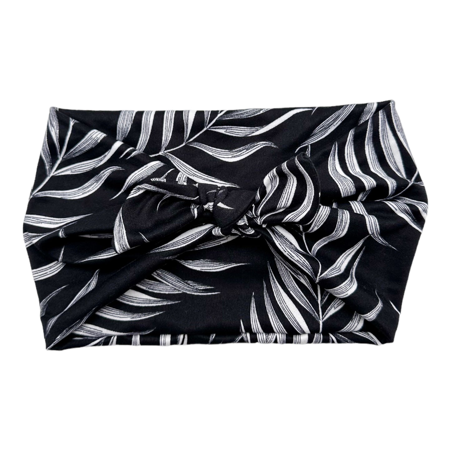 BLACK W/ WHITE PALM LEAVES - LUXE