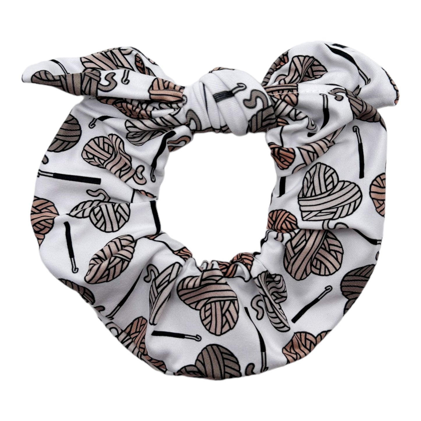 PRE-ORDER WILL NOT SHIP UNTIL 10/23 NEUTRAL CROCHET - BOW SCRUNCHIE