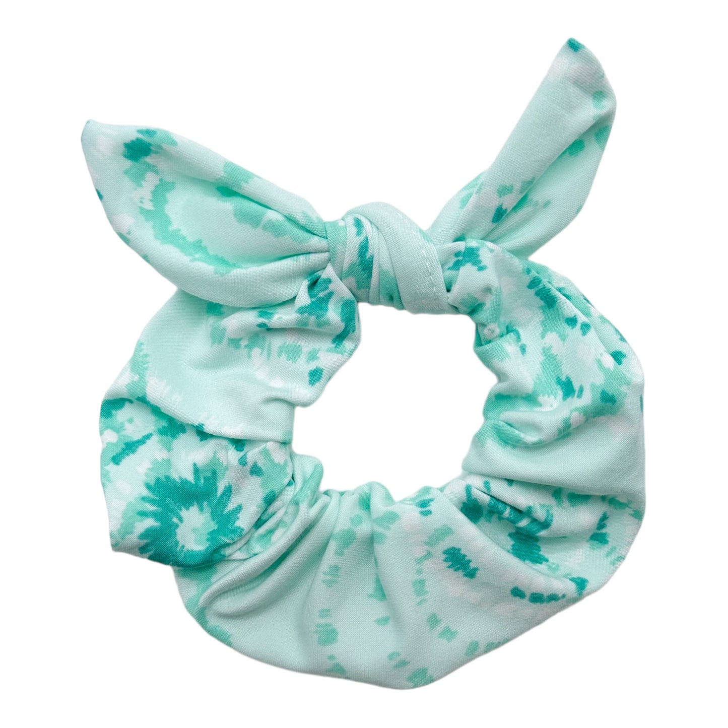 TEAL BURST - BOW SCRUNCHIE