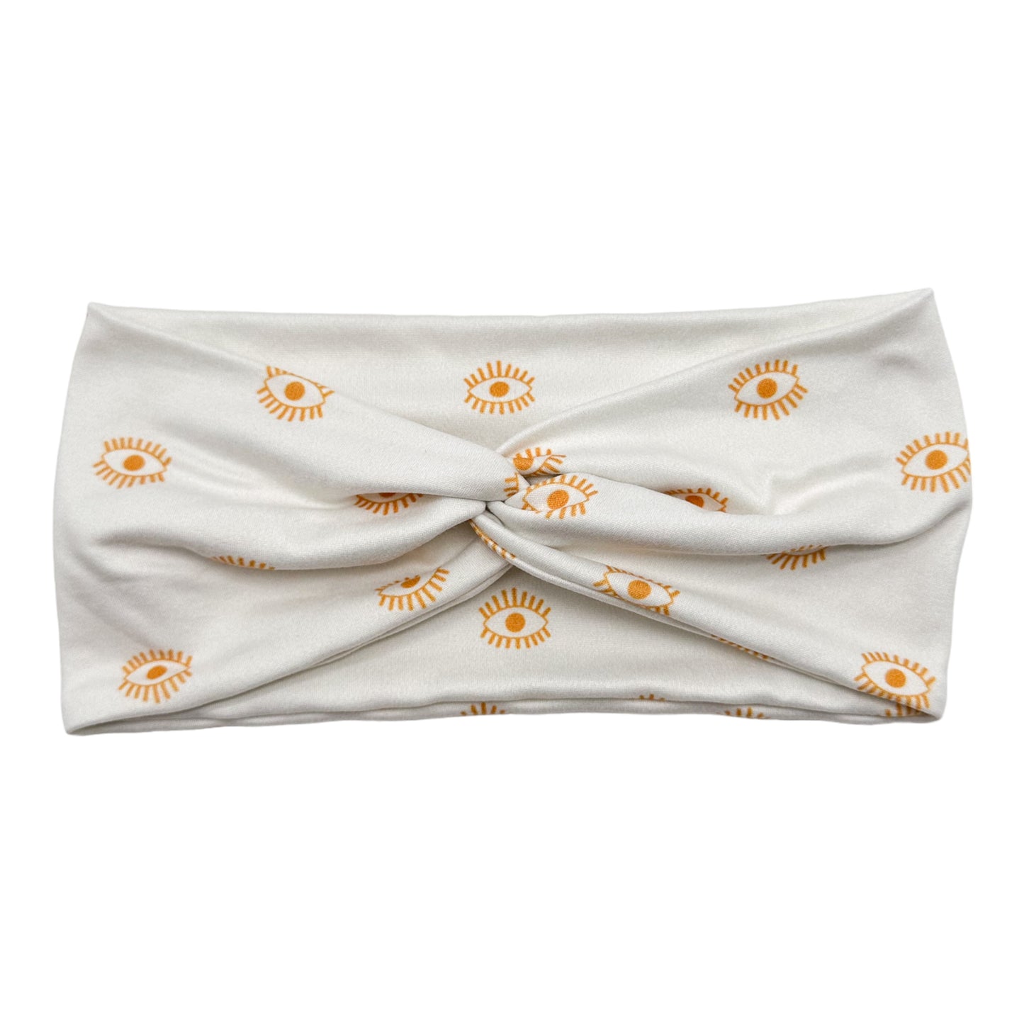 IVORY & GOLD EVIL EYE - FRONT KNOT