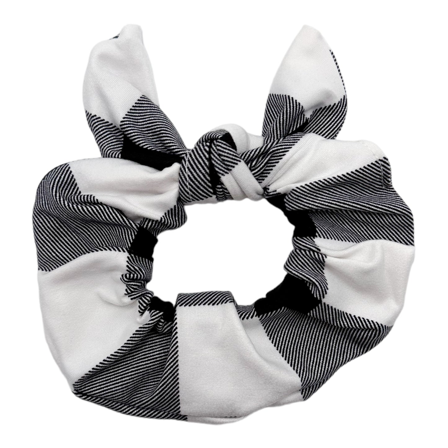 WHITE BUFFALO PLAID - BOW SCRUNCHIE