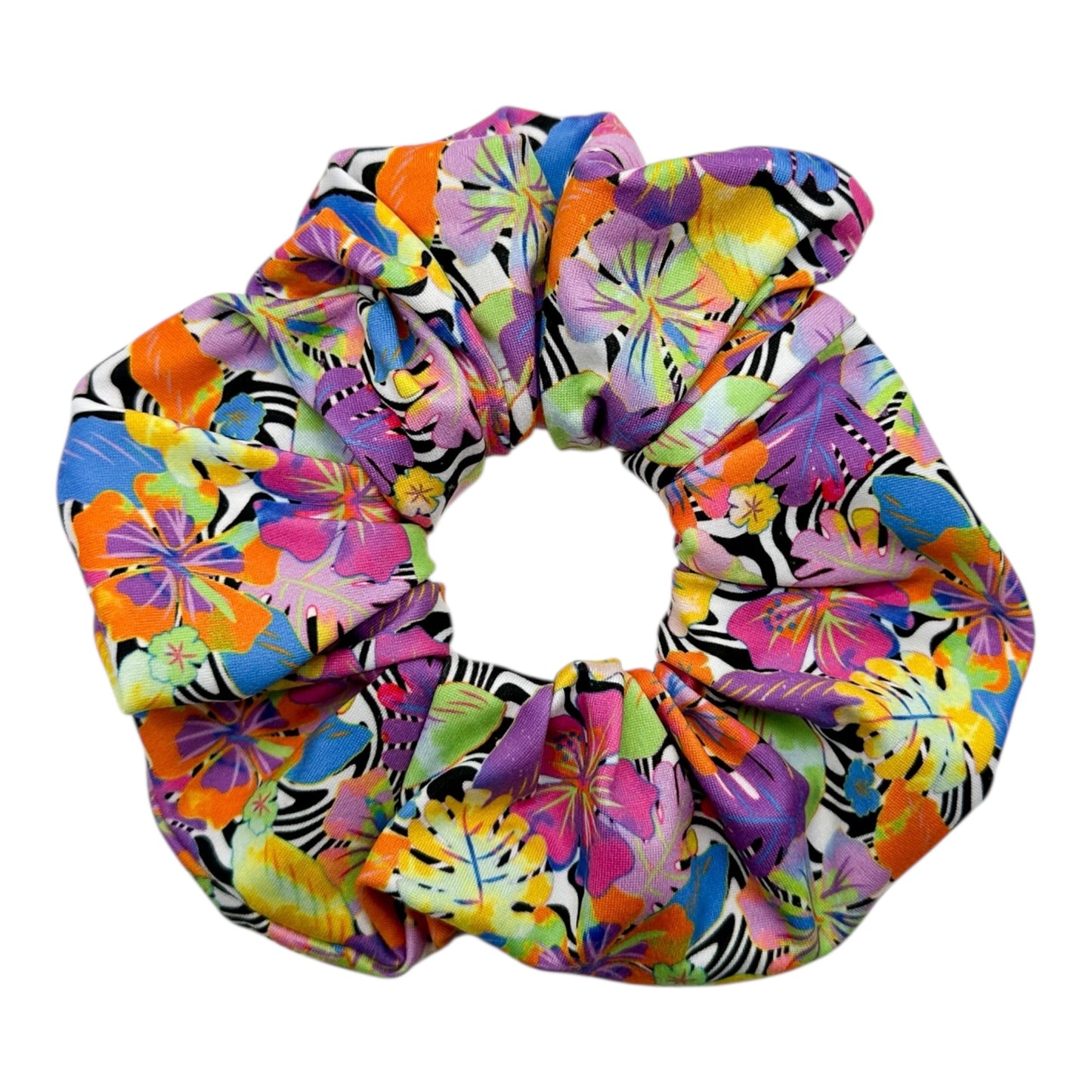 BRIGHT TROPICAL FLOWERS - OVERSIZED SCRUNCHIE