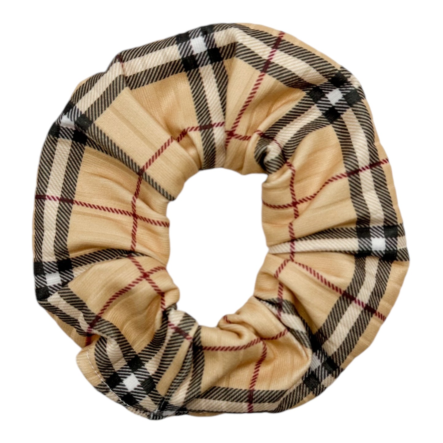 RIBBED BEIGE FLANNEL - REGULAR SCRUNCHIE