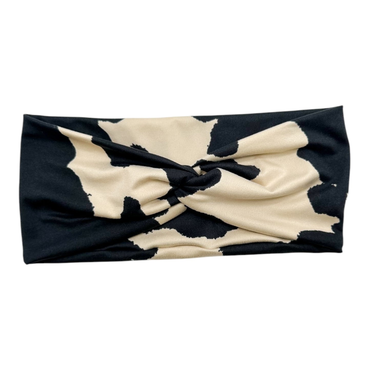 IVORY & BLACK COW - FRONT KNOT