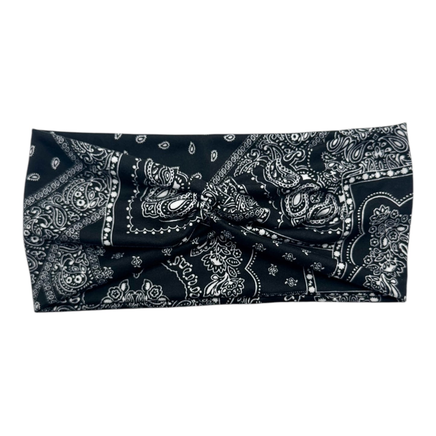 BLACK BANDANA PATCHWORK - FRONT KNOT