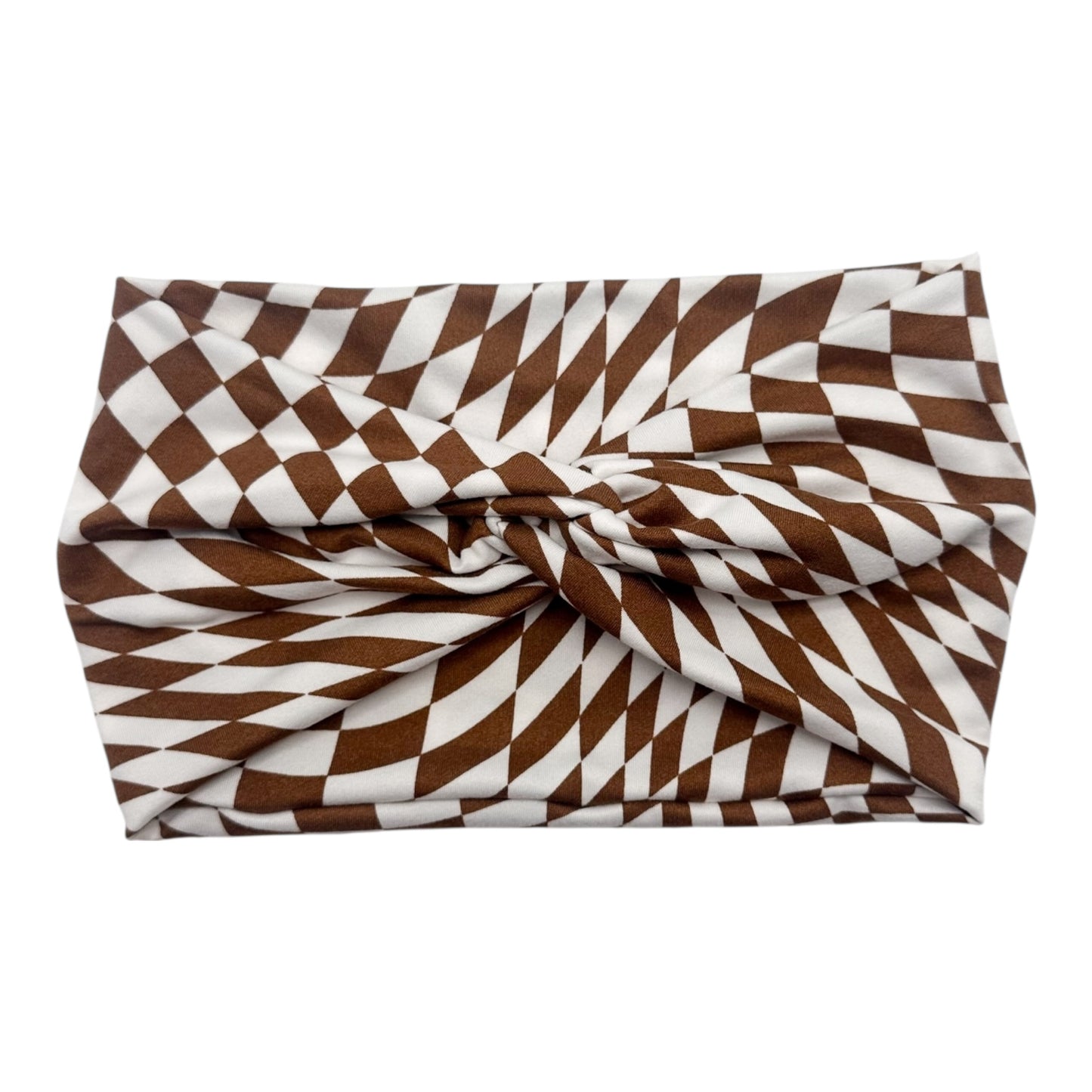 BROWN & WHITE GROOVY CHECKERS - COCO