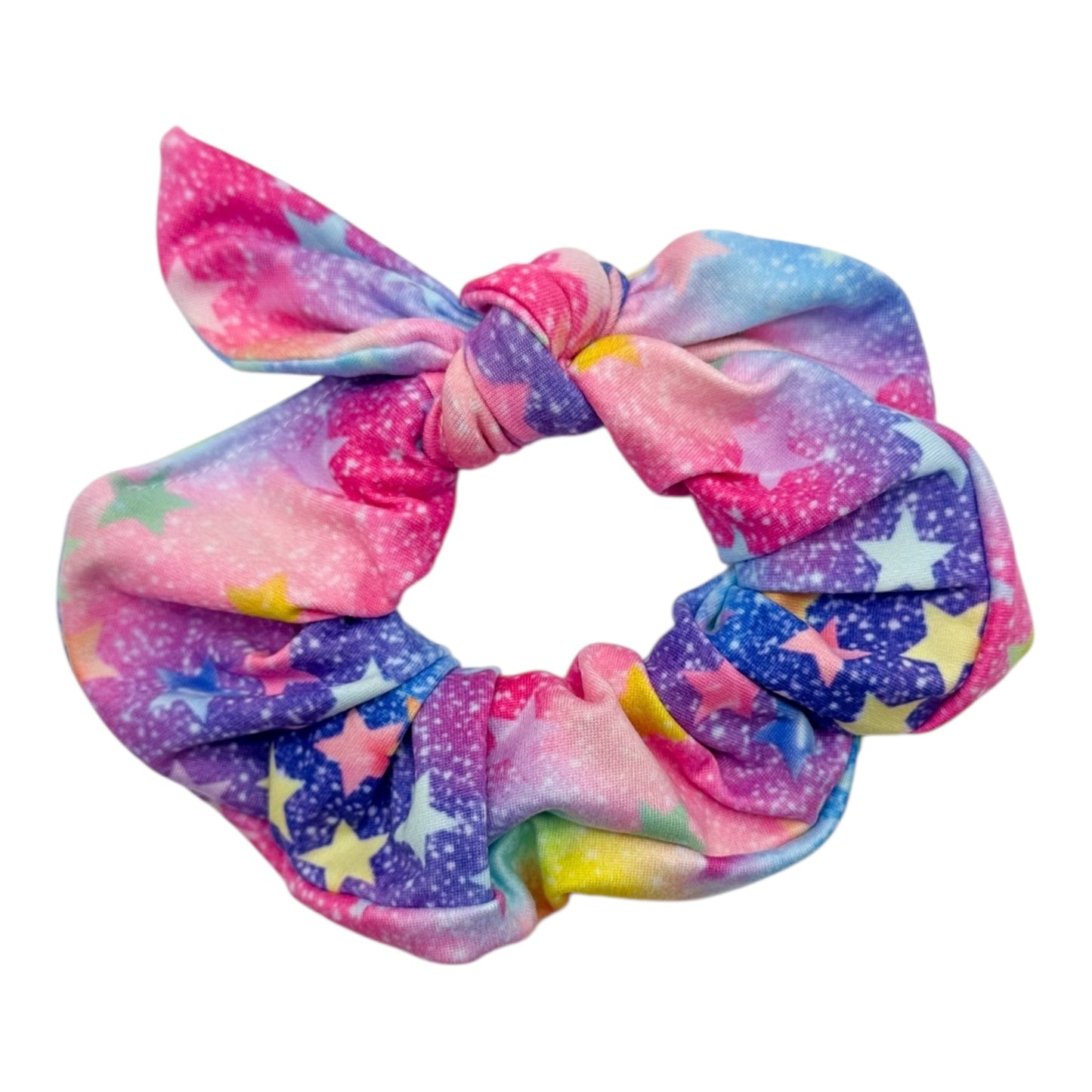 RAINBOW BURST STARS - BOW SCRUNCHIE