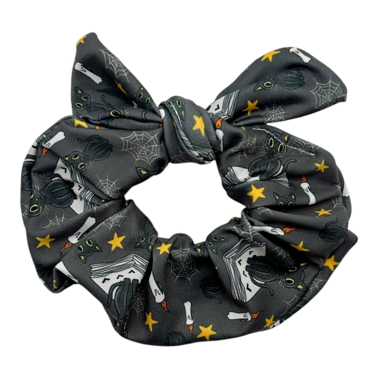 SALEM THE CAT & CANDLES - BOW SCRUNCHIE