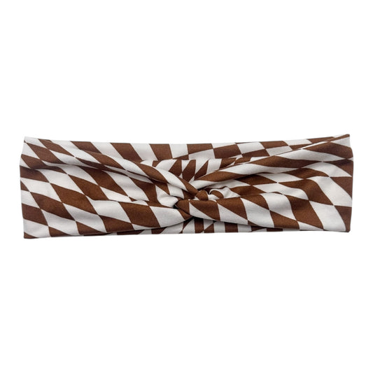 BROWN & WHITE GROOVY CHECKERS - TINY KNOT