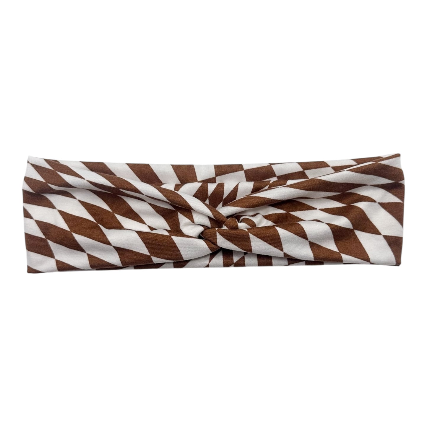 BROWN & WHITE GROOVY CHECKERS - TINY KNOT