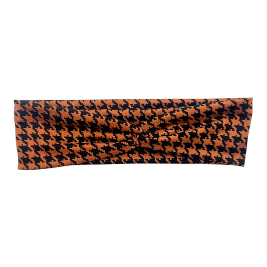 ORANGE & BLACK HOUNDSTOOTH - TINY KNOT