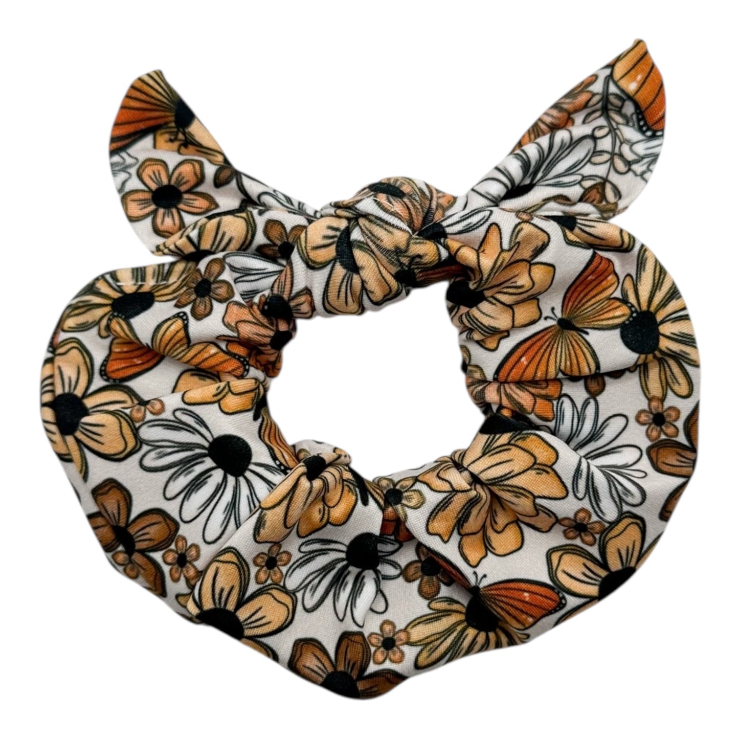 AUTUMN FLORAL & BUTTERFLIES - BOW SCRUNCHIE