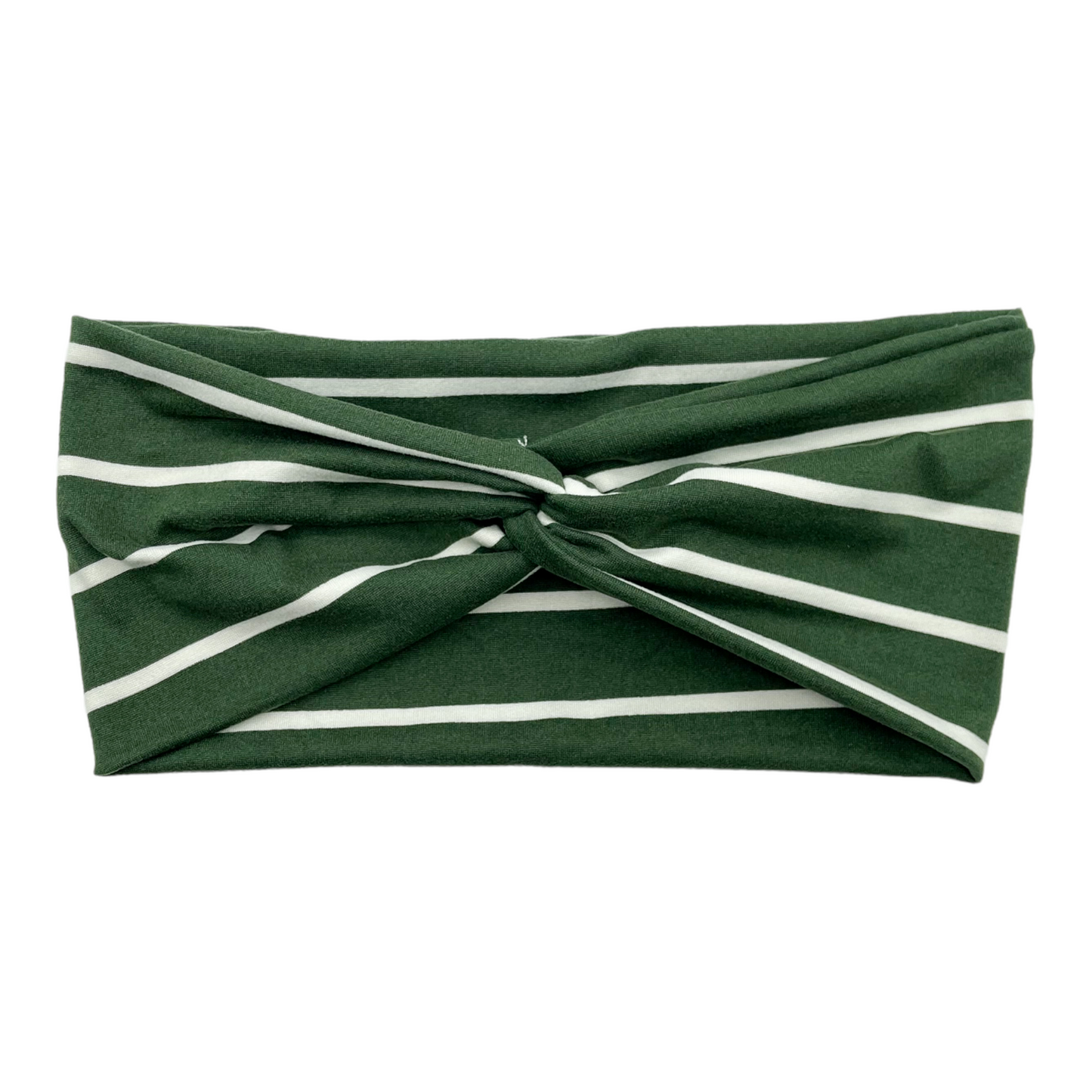 ARMY GREEN W/ WHT STRIPE - FRONT KNOT