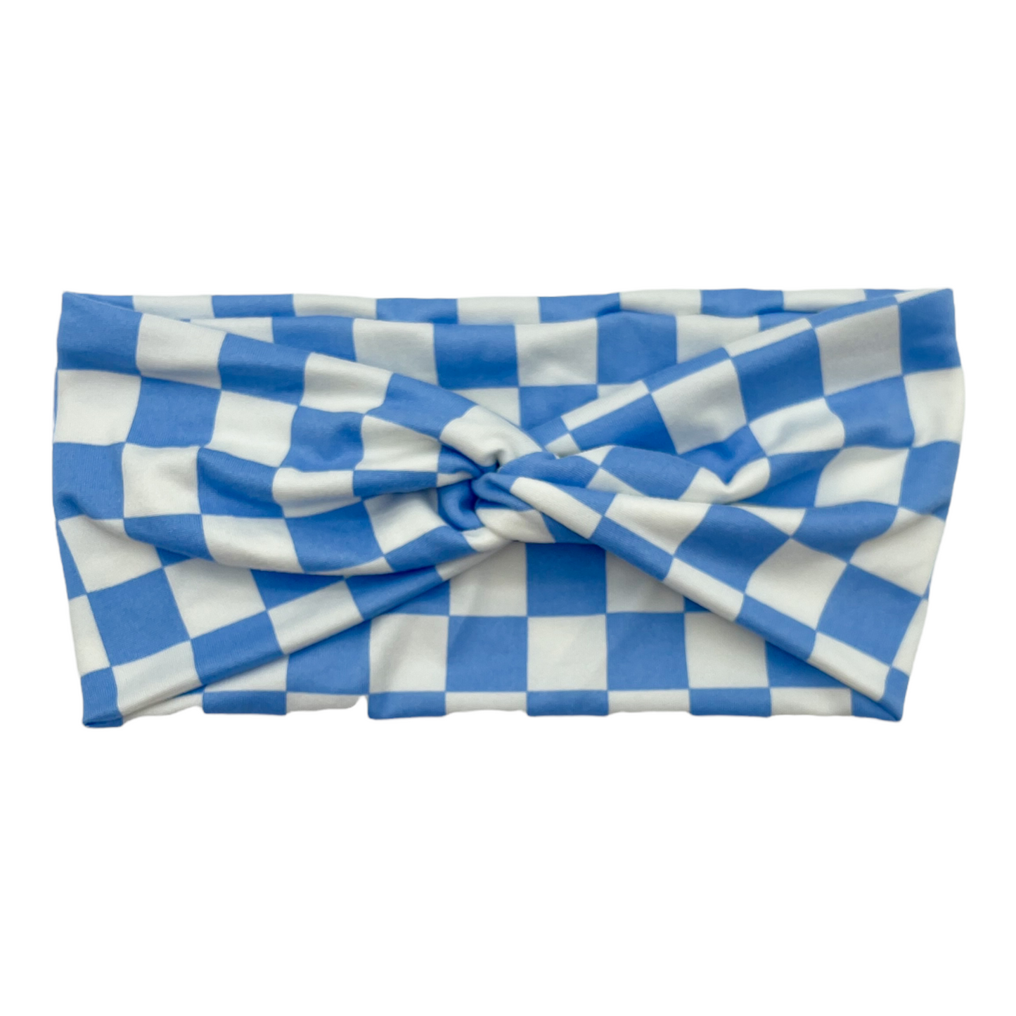 BLUE & WHITE CHECKERS - FRONT KNOT