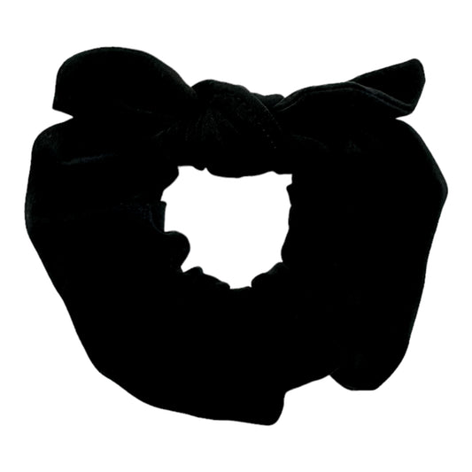 SOLID BLACK - BOW SCRUNCHIE