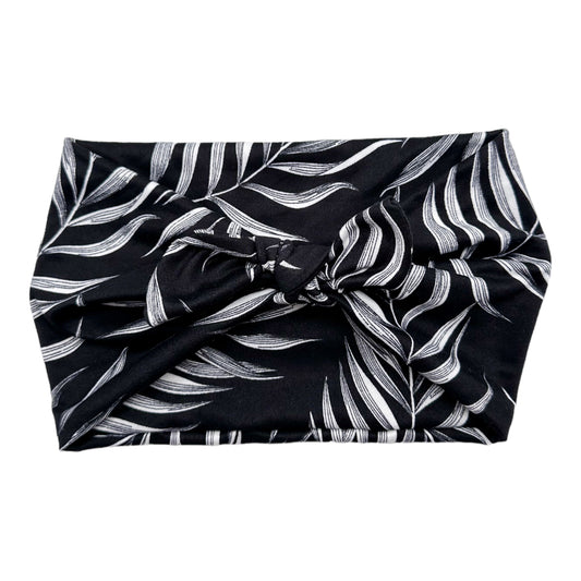 BLACK W/ WHITE PALM LEAVES  - LUXE