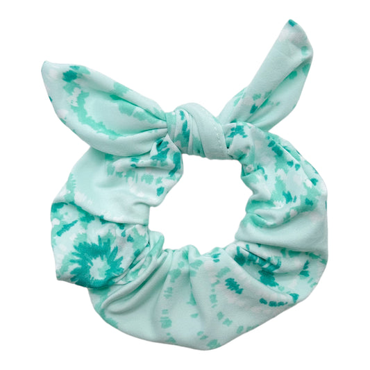 TEAL BURST - BOW SCRUNCHIE