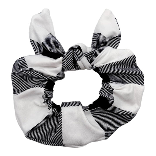 WHITE BUFFALO PLAID - BOW SCRUNCHIE