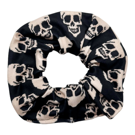BLACK - KNIT SKULLS - REGULAR SCRUNCHIE