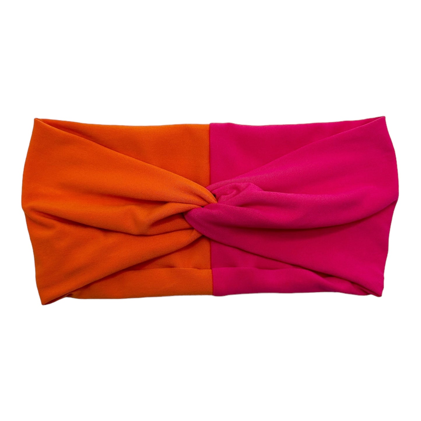 BRIGHT PINK & ORANGE - SPLIT - FRONT KNOT