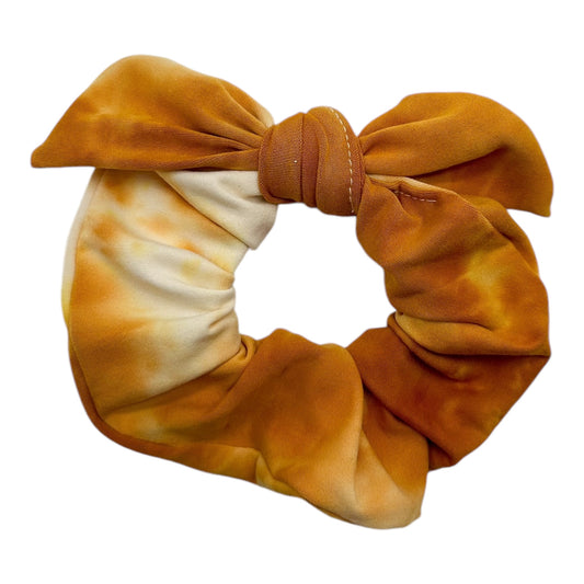 MUSTARD IVORY TIE-DYE - BOW SCRUNCHIE