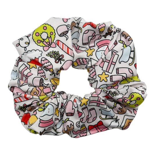 GIRLY CHRISTMAS DOODLES - OVERSIZED SCRUNCHIE
