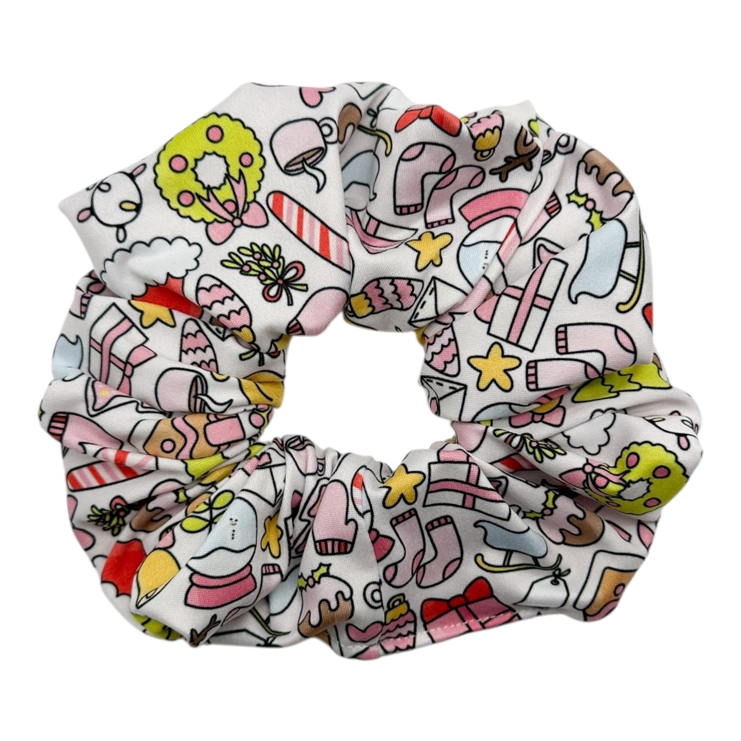 GIRLY CHRISTMAS DOODLES - OVERSIZED SCRUNCHIE