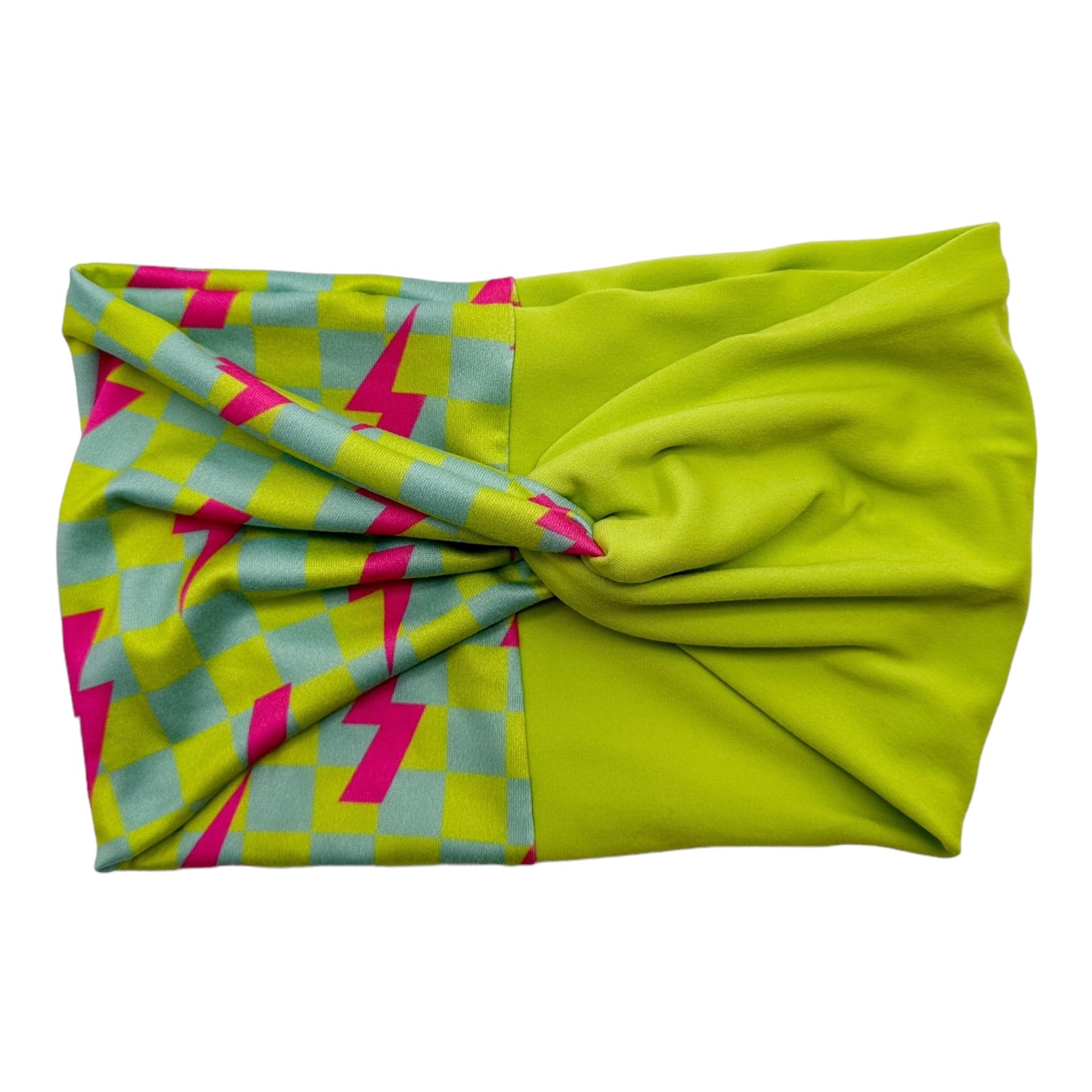 PINK BOLTS ON NEON CHECKERS & LIME - SPLIT - COCO