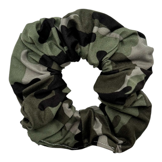 BLACK & GREEN CAMO - OVERSIZED SCRUNCHIE