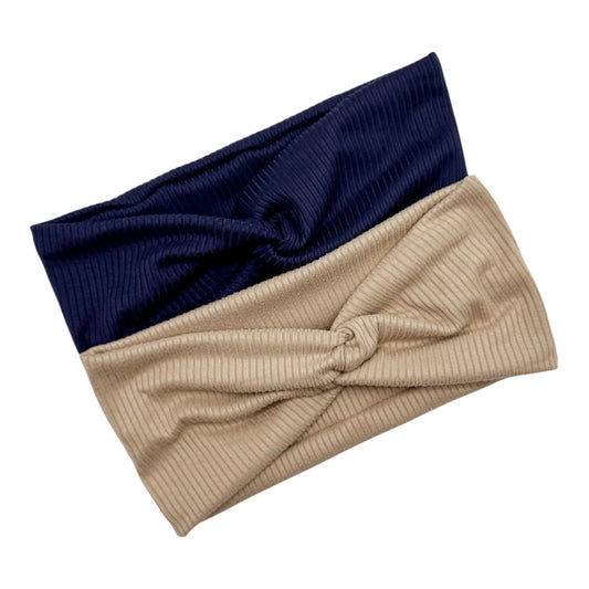 NAVY/SAND SMALL RIB 2 PACK - FRONT KNOT
