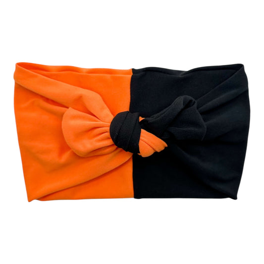 BLACK & ORANGE - SPLIT - WIDE TIE