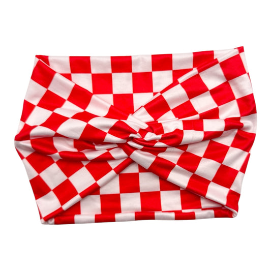 RED & WHITE CHECKERED - THICK KNOT
