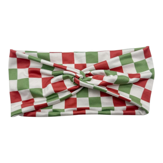 RED/GREEN/WHITE CHECKERS - FRONT KNOT