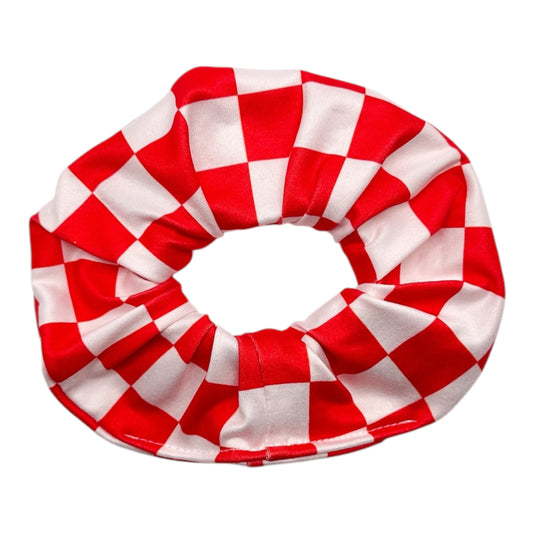 RED & WHITE CHECKERED - REGULAR SCRUNCHIE