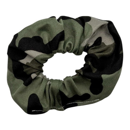 BLACK & GREEN CAMO - REGULAR SCRUNCHIE