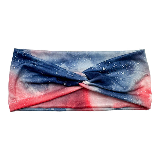BLUE & RED GALAXY - FRONT KNOT