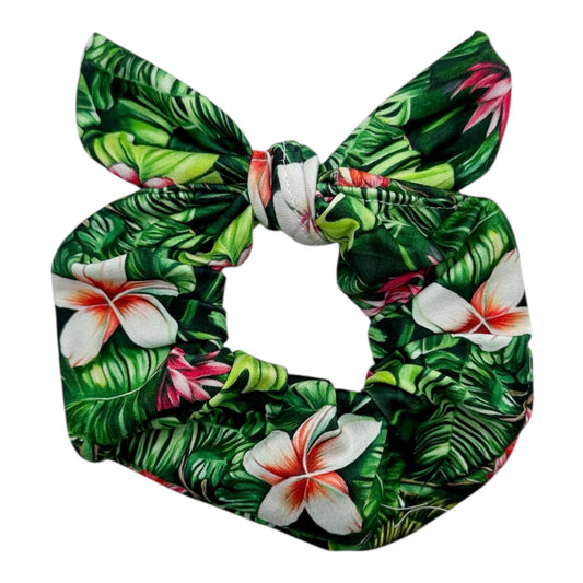 TROPICAL PLANTS & FLOWERS - BOW SCRUNCHIE