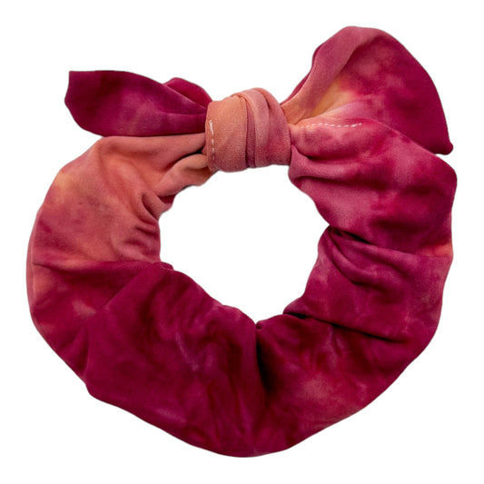 WINE & PEACH TIE-DYE - BOW SCRUNCHIE