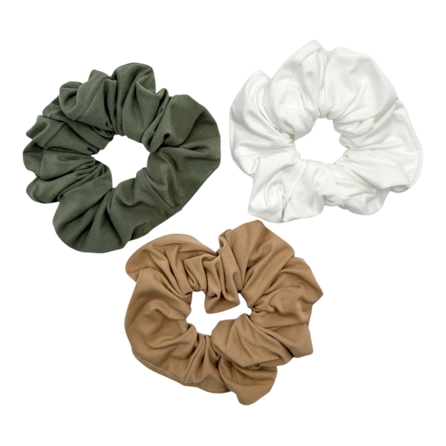 WHITE / SAGE / TAN BUNDLE  - OVERSIZED SCRUNCHIE