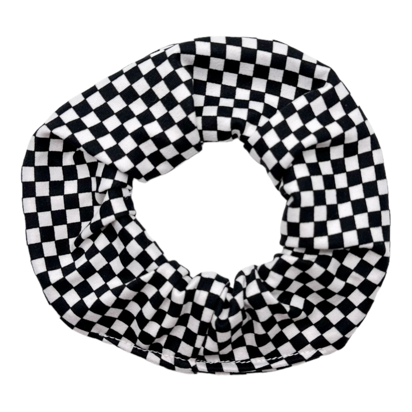 SMALL BLACK & WHITE CHECKERS - SCRUNCHIE