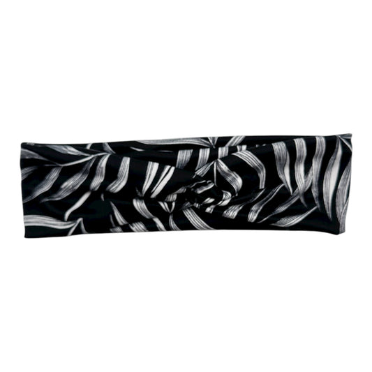 BLACK W/ WHITE PALM LEAVES - TINY KNOT