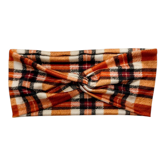 BLACK/CREAM/RUST FLANNEL - FRONT KNOT