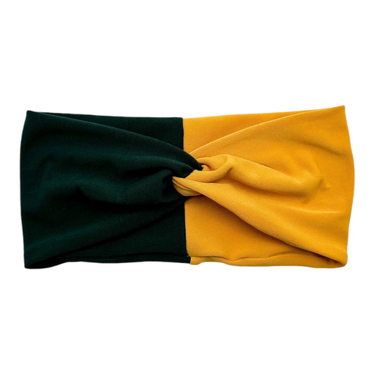 YELLOW & DARK GREEN - SPLIT - FRONT KNOT