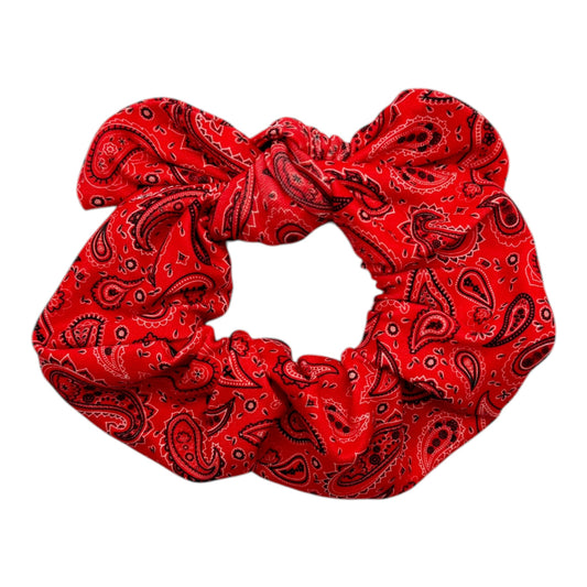 RED BANDANA - BOW SCRUNCHIE