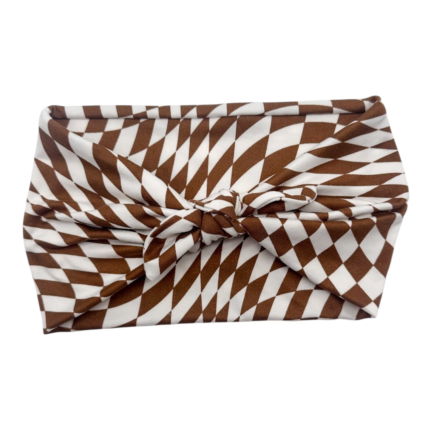 BROWN & WHITE GROOVY CHECKERS - LUXE