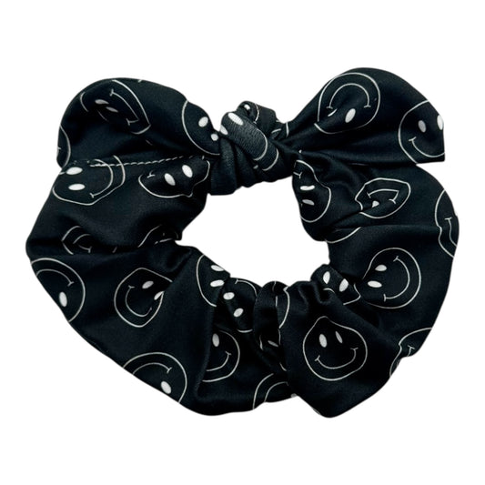 IVORY HAPPY FACES - BOW SCRUNCHIE