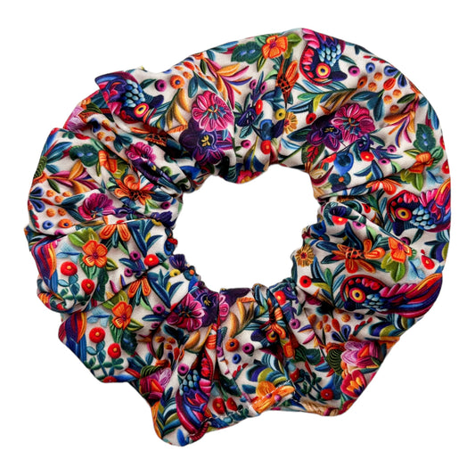 MEXICAN EMBROIDERY FLORAL - OVERSIZED SCRUNCHIE